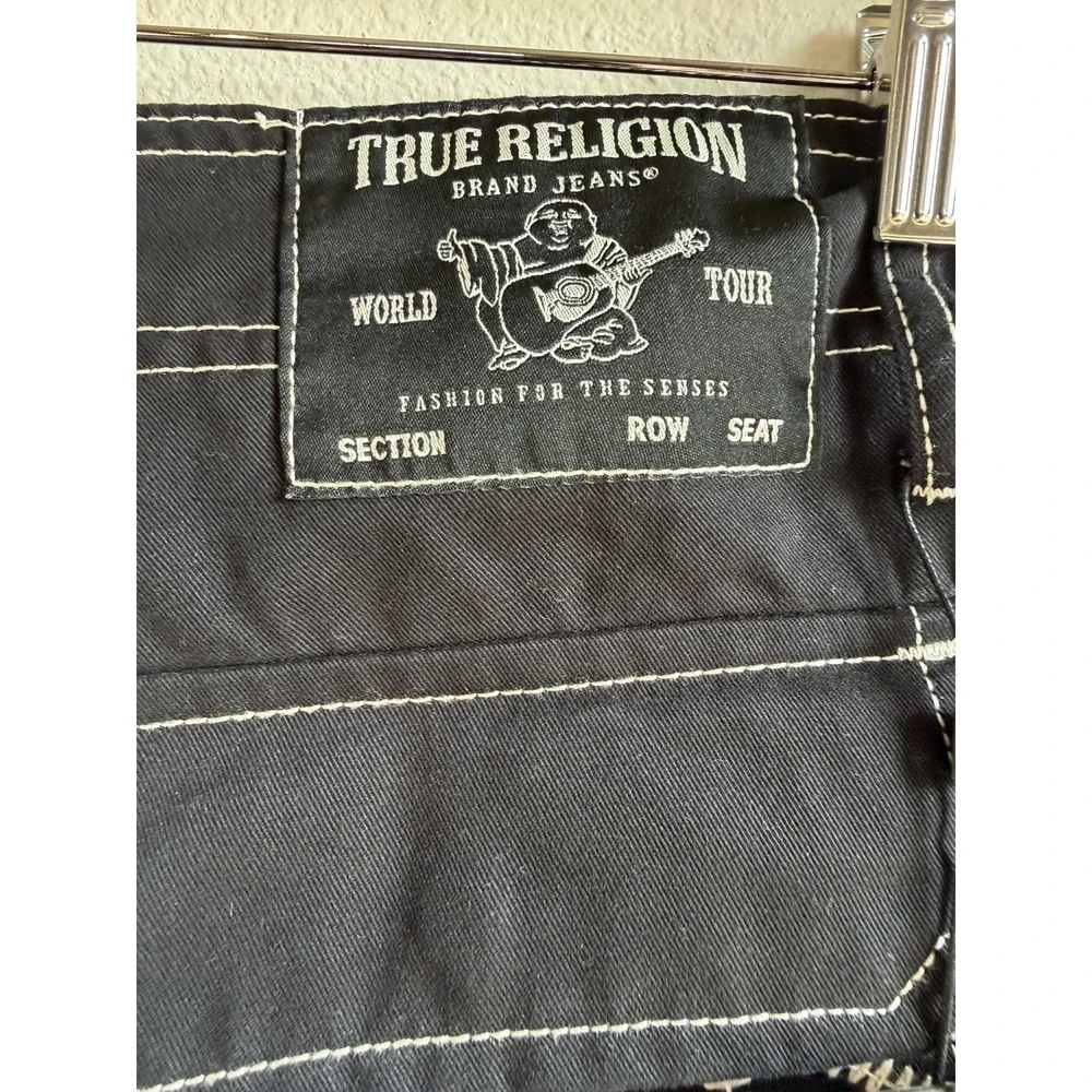 NWT True Religion World Tour Mens 36x32 Black Cargo Pants Twill Straight Fit